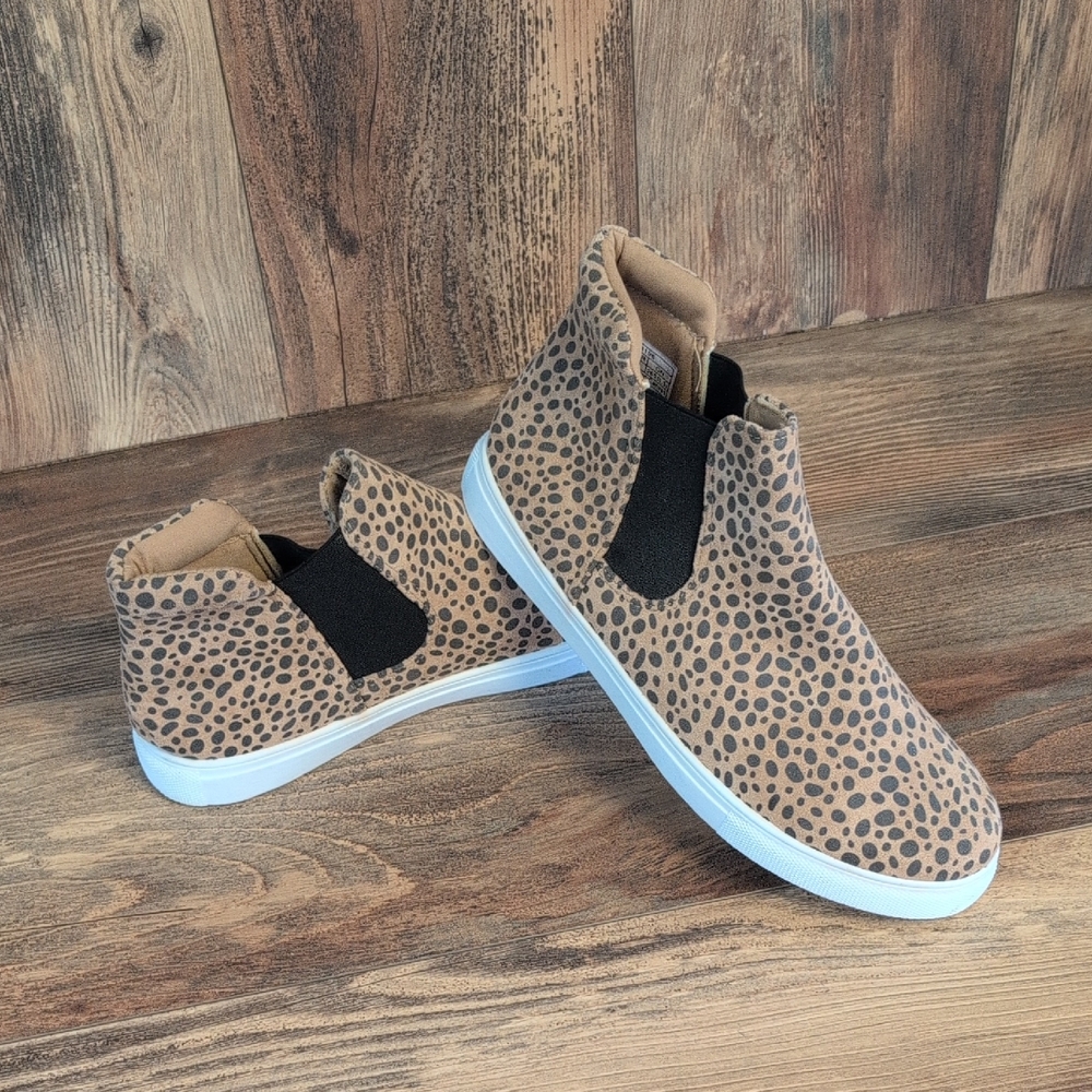 ZGR Leopard Print Slip-On Ankle Bootied Boots 11